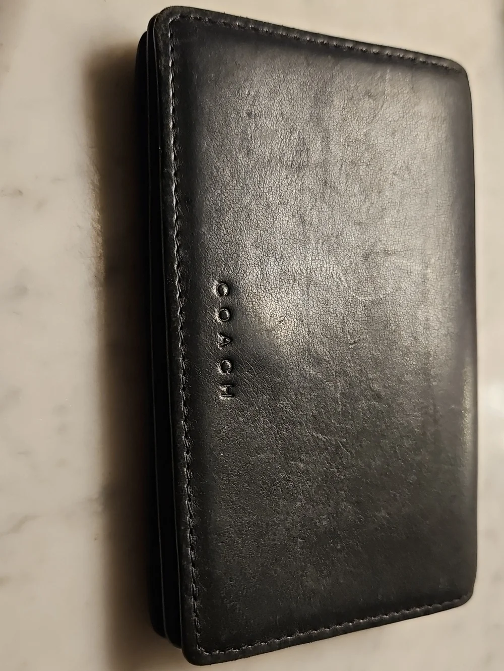 COACH Leather ID/Cards Wallet, Rich Black, UNISEX VTG/EUC